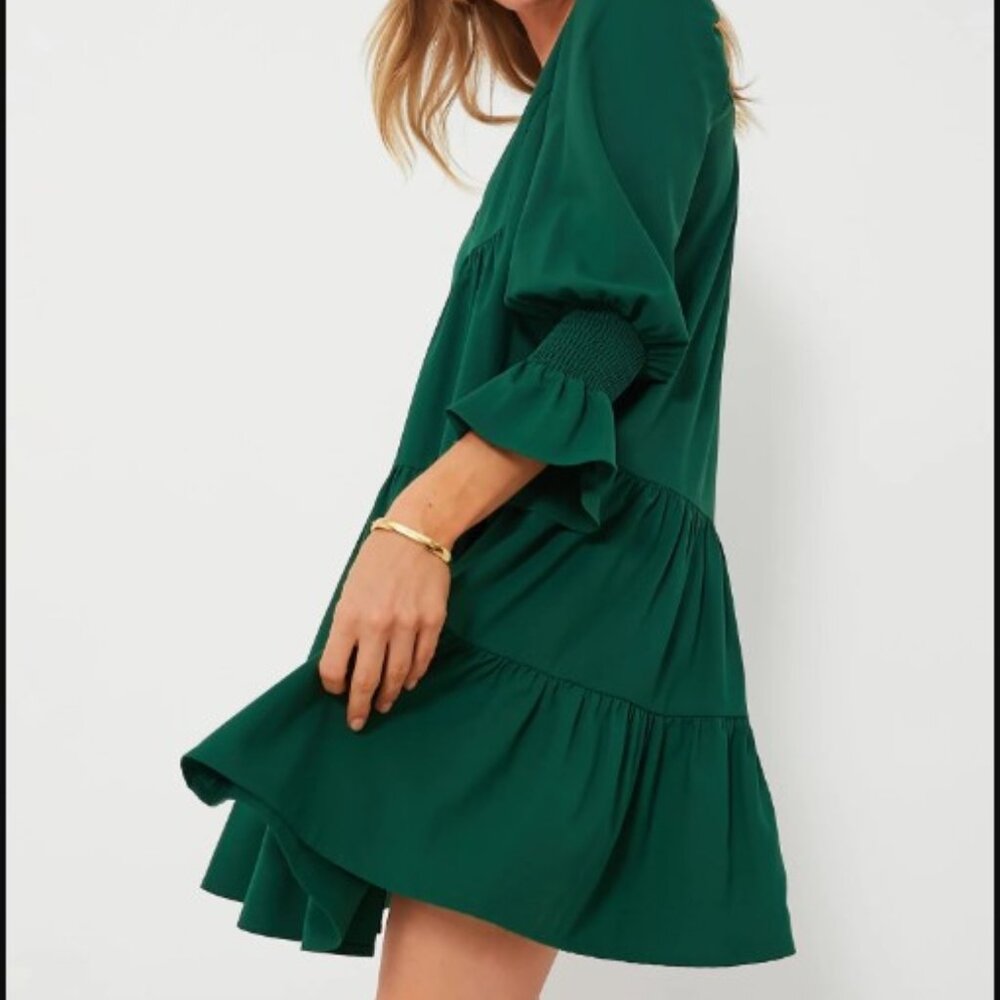 Hunter Green Crepe Kenzo Dress - Tuckernuck - Picture 2 of 5